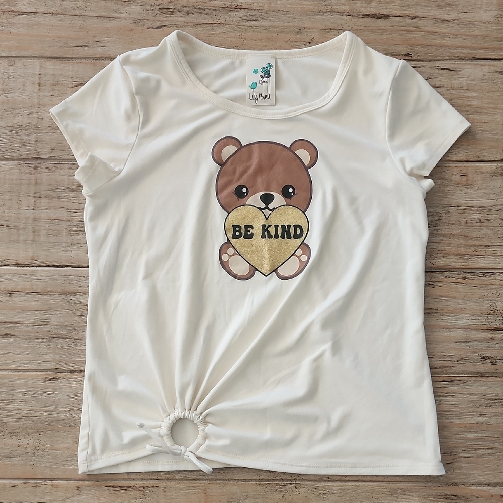 White 'Be Kind' Bear Kids T-Shirt